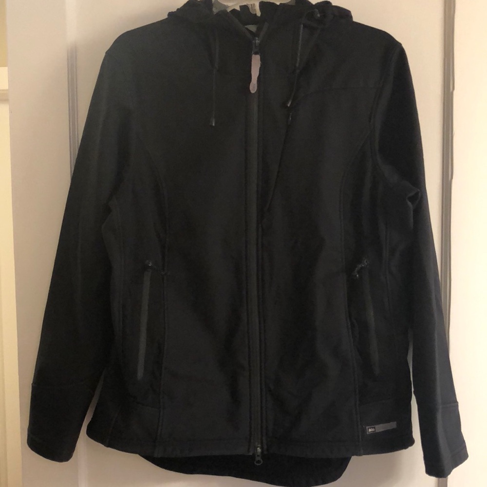 REI hooded fleece lined jacket